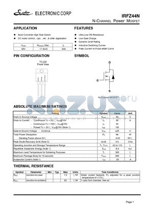IRFZ44N datasheet - N-CHANNEL Power MOSFET