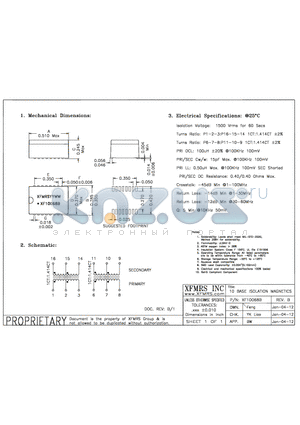 XF10068B datasheet - UNLESS OTHERWISE SPECIFIED TOLERANCES -0.010 DIMENSIONS IN INCH
