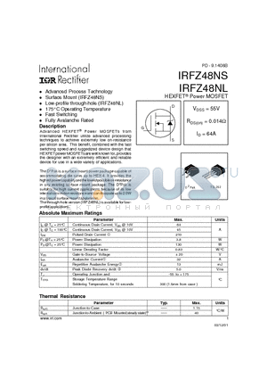 IRFZ48NL datasheet - Advanced Process Technology