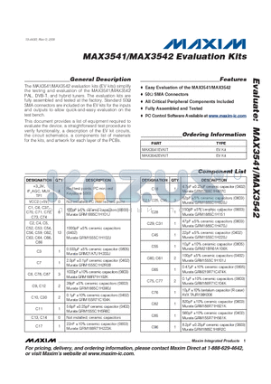 MAX3542 datasheet - Evaluation Kits
