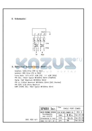 XF10B1-COMBO1-4S datasheet - SINGLE PORT COMBO