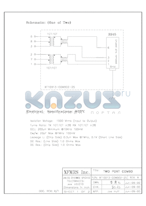 XF10B13-C2-2S datasheet - TWO PORT COMBO