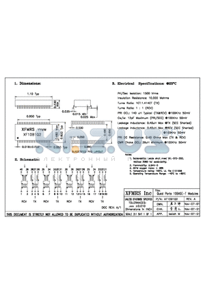 XF10B1Q2 datasheet - Quad Parts 10BASE-T Module