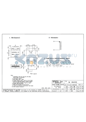 XF121205-R60M283 datasheet - SM INDUCTOR