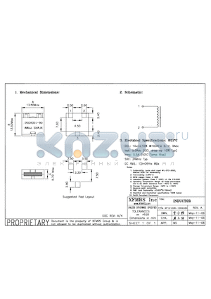 XF121206-100K050 datasheet - INDUCTOR