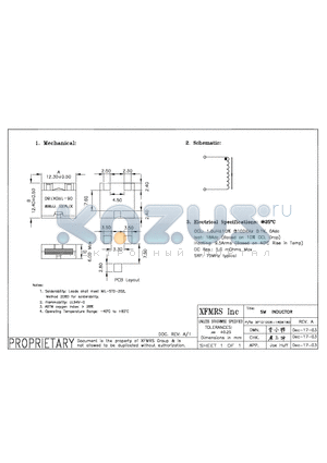 XF121206-1R0K180 datasheet - SM INDUCTOR