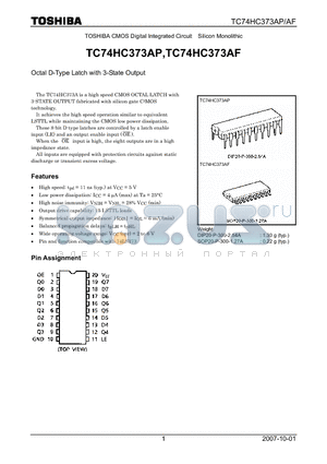 TC74HC373AP_07 datasheet - Octal D-Type Latch with 3-State Output