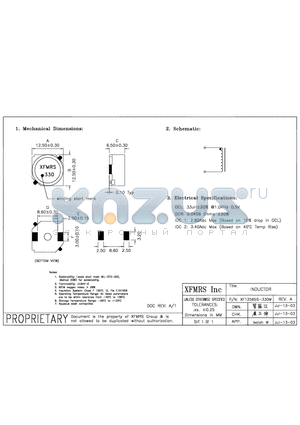 XF12565S-330M datasheet - INDUCTOR