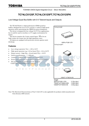 TC74LCX125F_12 datasheet - Low-Voltage Quad Bus Buffer with 5-V Tolerant Inputs and Outputs