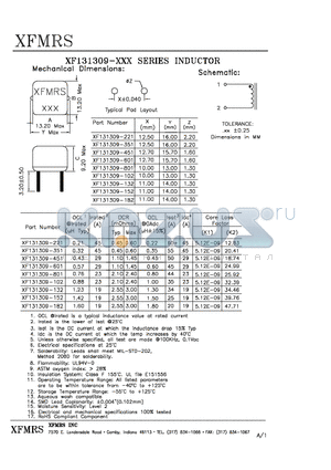 XF131309-102 datasheet - INDUCTOR