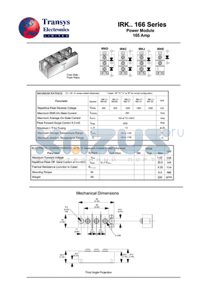 IRK166-14 datasheet - Power Module 165 Amp