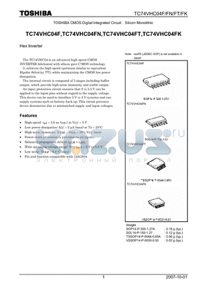 TC74VHC04FN datasheet - Hex Inverter