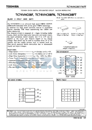 TC74VHC08FT datasheet - QUAD 2-INPUT AND GATE