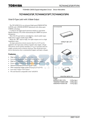 TC74VHC373F datasheet - Octal D-Type Latch with 3-State Output