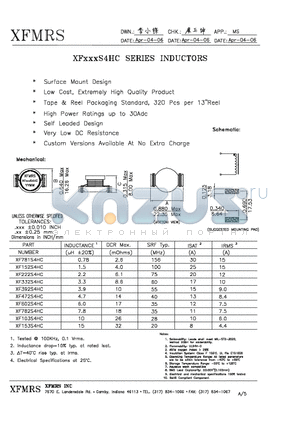 XF153S4HC datasheet - INDUCTORS