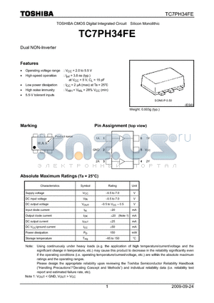 TC7PH34FE_09 datasheet - TOSHIBA CMOS Digital Integrated Circuit Silicon Monolithic