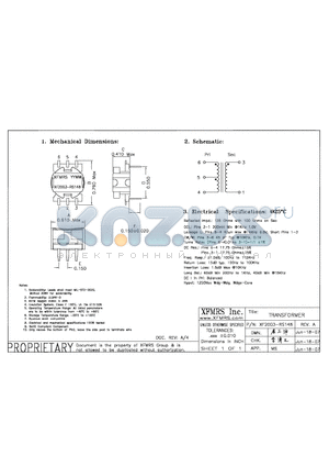 XF2003-RS148 datasheet - TRANSFORMER