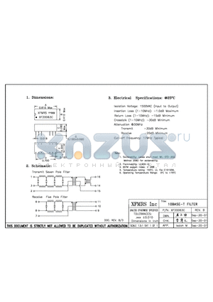 XF20063C datasheet - 10BASE-T FILTER