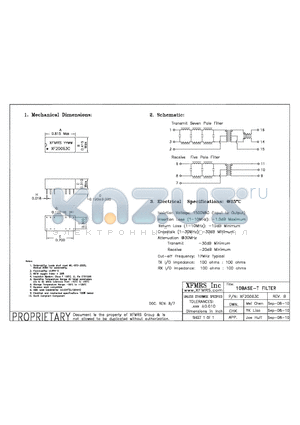 XF20063C datasheet - 10BASE-T FILTER