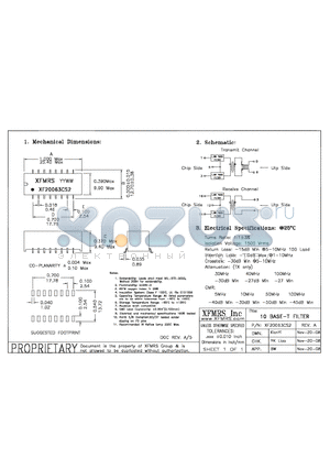 XF20063CS2 datasheet - 10BASE-T FILTER