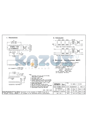 XF20064CS1 datasheet - 10BASE-T FILTER