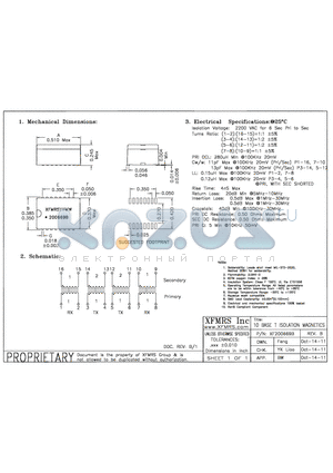 XF200669B_11 datasheet - UNLESS OTHERWISE SPECIFIED TOLERANCES -0.010 DIMENSIONS IN INCH