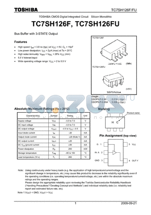 TC7SH126FU_09 datasheet - Bus Buffer with 3-STATE Output