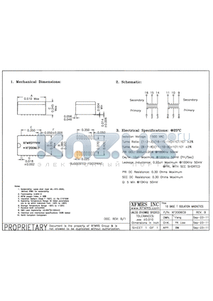 XF2006CB datasheet - UNLESS OTHERWISE SPECIFIED TOLERANCES -0.010 DIMENSIONS IN INCH
