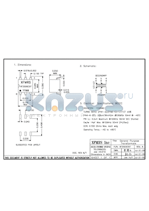 XF2006CSIT datasheet - General Purpose Transformers