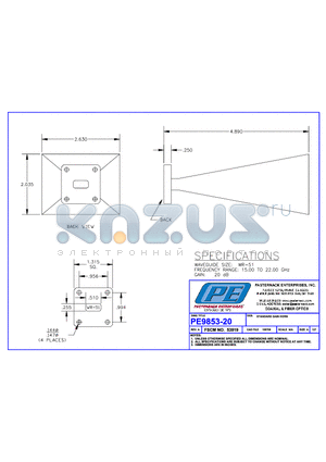 PE9853-20 datasheet - STANDARD GAIN HORN