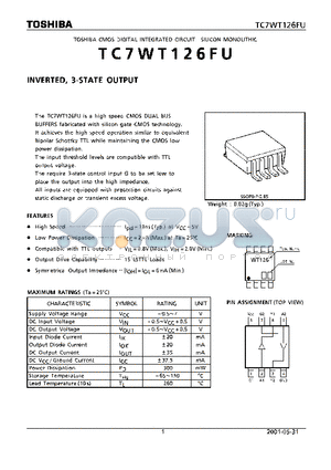 TC7WT126FU_01 datasheet - CMOS DIGITAL INTEGRATED CIRCUIT SILICON MONOLITHIC INVERTED,3-STATE OUTPUT