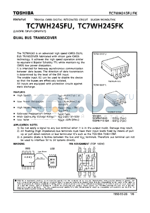 TC7WH245FK datasheet - DUAL BUS TRANSCEIVER