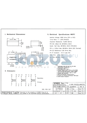 XF25061B_11 datasheet - UNLESS OTHERWISE SPECIFIED TOLERANCES -0.010 DIMENSIONS IN INCH