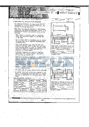 TC9171P datasheet - HIGH SPEED PLL WITH BUILT-IN PRESCALER