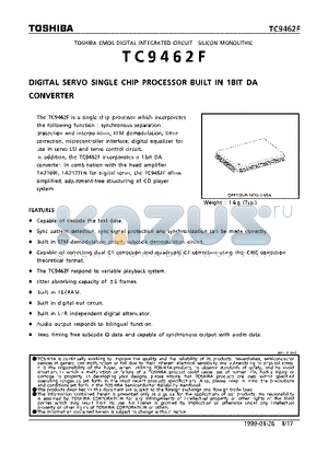 TC9462F datasheet - DIGITAL SERVO SINGLE CHIP PROCESSOR BUILT IN 1BIT DA CONVERTER