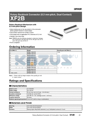 XF2B-3545-31A datasheet - Rotary Backlock Connector (0.3 mm-pitch, Dual Contact)