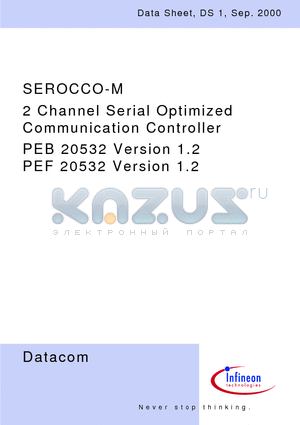 PEF20532 datasheet - 2 Channel Serial Optimized Communication Controller