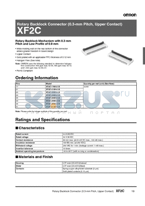 XF2C-4555-41A datasheet - Rotary Backlock Connector (0.3-mm Pitch, Upper Contact)