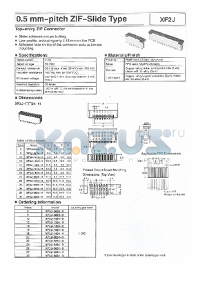 XF2J-0624-11 datasheet - 0.5mm-pitch ZIF-Slide Type