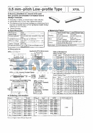 XF2L-1235-1 datasheet - 0.5MM PITCH LOW PROFILE TYPE