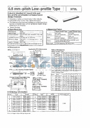 XF2L-1035-1 datasheet - 0.5MM PITCH LOW PROFILE TYPE