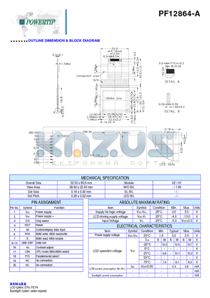 PF12864 datasheet - OUTLINE DIMENSION & BLOCK DIAGRAM