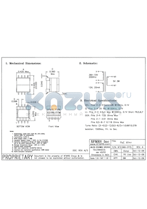 XF3106B-EP7S datasheet - PoE Xfmr