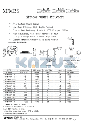 XF3308P-103 datasheet - INDUCTORS