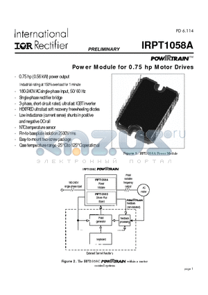 IRPT1058A datasheet - Power Module for 0.75 hp Motor Drives