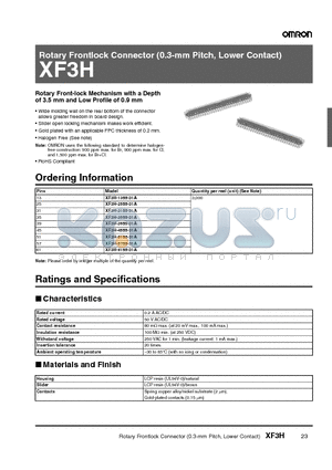 XF3H datasheet - Rotary Frontlock Connector (0.3-mm Pitch, Lower Contact)