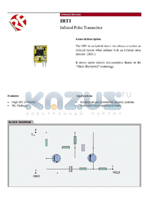 IRT1 datasheet - Infrared Pulse Detector