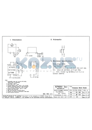 XF4706-00SM datasheet - Common Mode Choke