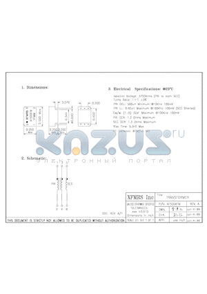 XF5006TM datasheet - TRANSFORMER
