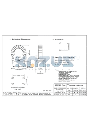 XF5126-VM100 datasheet - Toroidal Inductor